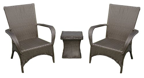 New Creative - Pretty Folk All Season Wicker Side Table and Set of 2 Chairs