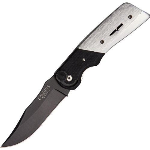 Camillus Cuda Bolt Carbonitride Titanium Folding Knife with Aluminum Body and G10 Bolster, Black/Silver, 3.75-Inch Camillus Cuda Bolt Carbonitride Titanium Folding Knife with Aluminum Body and G10 Bolster, Black/Silver, 3.75-Inch Hunting Knives