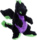 goDog Dragon With Chew Guard Technology Tough Plush Dog Toy, Black, Small