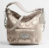 Coach 14904CRM Kristin Signature Sateen Hobo SV/Cream Light Khaki/Ivory