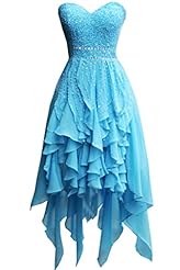 Girls Cocktail Chiffon Beaded  Homecoming Dress/Bridesmaid Dress  With Ruffles
