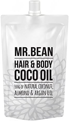 Mr. Bean Hair and Body Oil to Repair and Revitalize Dry and Damaged Hair with 100g of All Natural Coconut, Almond and Argan Oil