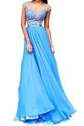 2015 Chiffon Lace Scoop Neck Evening Dress/Prom Dress 