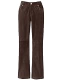 Suede boot-cut pants