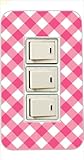 3ヶ口用 3口用 タイプ コンセント スイッチ カバー ジャケット ca679-1 チェック柄 ギンガムチェック カスタムカバー 交換用 3穴用 2穴用