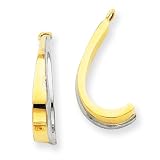 14k Polished & Rhodium J-Hoop Earring Jackets