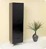 Espresso Bathroom Linen Cabinet w/3 Pull-Out Drawers