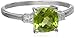 Amazon Essentials Sterling Silver, Cushion-Cut Gemstone, and White Topaz Ring, (previously Amazon Collection)