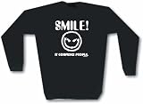 SMILE It Confuses People SMILEY FACE LOGO Men's Sweat Shirt in 2 colors Small thru 3XL