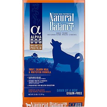 Dry Dog Food With Seafood Recipe:Natural Balance Alpha Grain-Free Trout, Salmon Meal, and Whitefish Formula for Dogs, 25-Pound Bag