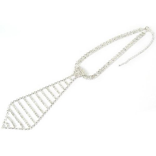 Rhinestone Tie Necklace