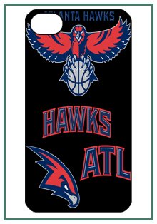 NBA Atlanta Hawks iPhone 4 iPhone4 Black Designer Hard Case Cover Protector Bumper