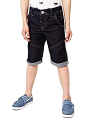 Autograph Pure Cotton Herringbone Denim Shorts