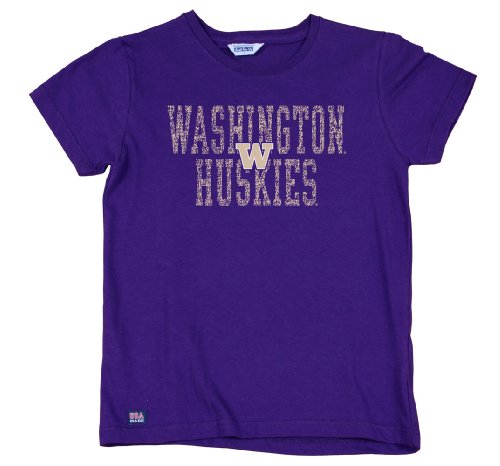NCAA Women's Washington Huskies School Spirit Short Sleeve T-Shirt (Large, Purple)