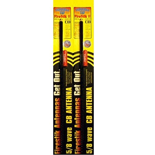 LOT OF 2 Firestik II FS4-B 5/8 Wave 900W TUNABLE TIP CB Radio Antenna (BLACK)