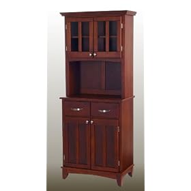 Cherry Buffet with Two Door Hutch and Cherry Wood Top by Home Styles - 5001-0072-72 (Cherry) (71.5H... by Home Styles