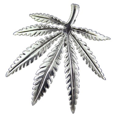 925 Silver Heavy Marijuana Leaf Pendant Hawaiian Jewelry