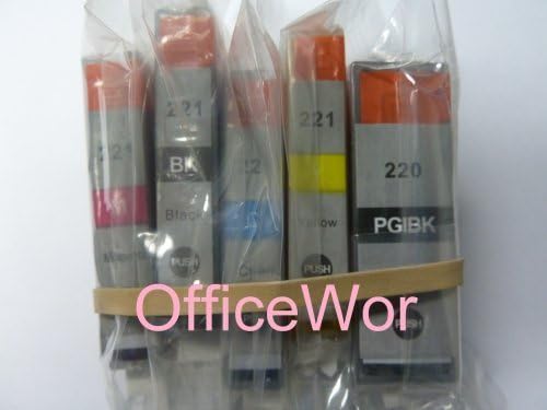 15-Pack (3 each) Ink with CHIP for PGI-220BK CLI-221 Canon PixmaCanon iP3600 iP4600 MP560 MP620 MX860 MP980