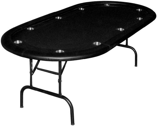 Trademark Poker Texas Holdem Poker Table with Racetrack and Folding Legs (Black)
