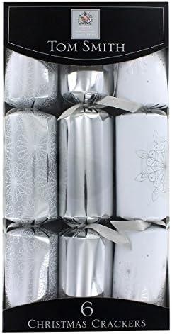 Tom Smith Silver Snowflake Cube Christmas Crackers - 6 pack