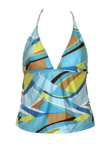Athena Turquoise Mod Print Tankini Swim-top 8