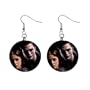 1 Inch Button Earrings of Twilight Edward Cullen and Bella Swan in Love