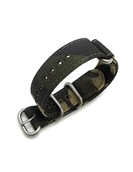 20mm MiLTAT Canvas G10 military watch strap, military color with lockstitch round hole, Camo