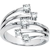14K White Gold Created Moissanite Ring