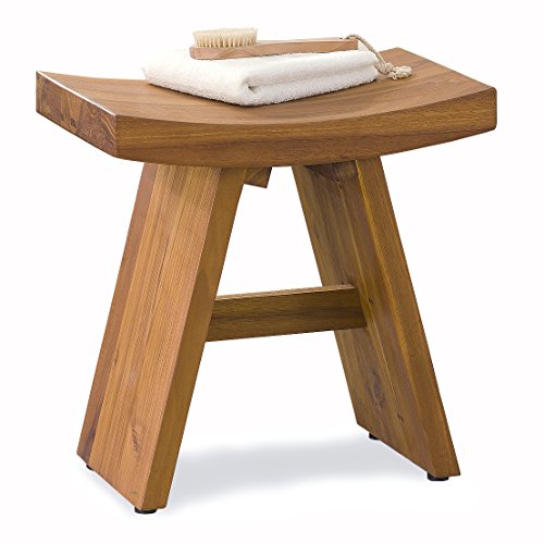 Solid Teak Indoor/Outdoor Asian Shower Stool Teak Patio Furniture World