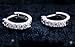 ANDI ROSE Fashion Jewelry 925 Sterling Silver Rhinestones Hoop Diamond Stud Earrings for Women (1061 Silver)