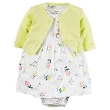 Carter's(カーターズ) 2ピースベビーソフトボディスーツドレス&カーディガンセット イエロー ワンピース 9ヶ月【並行輸入】