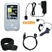  : 6 Piece Value Combo Accessory Bundle Kit: Clear Silicone Skin Case Cover + Car Charger + Travel Charger + USB Data Sync Cable + Armband + Belt Clip for Sony Walkman S615/S616/S618 Series MP3 Player