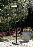 Black Steel Telescoping Offset Pole Mounted Infrared Patio Heater w/ Glass Front