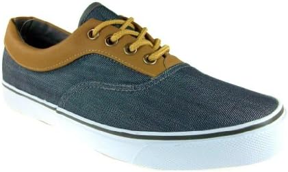 J Awake Men's Victor01 Canvas Casual Lace Up Shoes, Grey, 10