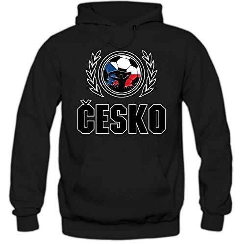 Tschechien EM 2016 #2 Hoody | Fußball | Herren | Trikot | Nationalmannschaft, Farbe:Schwarz (Black F421);Größe:S