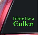 I drive like a Cullen Twilight Vinyl Decal Sticker - Lime Green