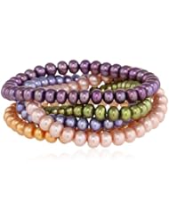 Honora "Soft" Freshwater Cultured Pearl Set of Five Stretch Bracelet, 7.5"