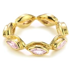 MELINDA MARIA Gwyneth Collection Pink Diamond Ring, Size 7