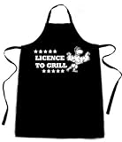 Latzschürze mit Druck Licence to grill / Grillschürze in 11 Farben