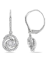 14k White Gold Diamond Dangle Earrings (0.5 Cttw G-H Color, I1-I2 Clarity)