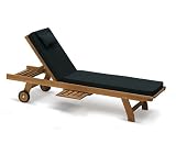 from Jati CANNES TEAK SUN LOUNGER FIXED LEG AND FREE BLACK CUSHION