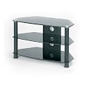 Jual JF003BB Black Legs/Black Glass LCD TV Stand
