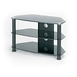 Jual JF003BB Black Legs/Black Glass LCD TV Stand