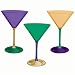 Assorted Mardi Gras Plastic Martini Glasses - 6 1/2