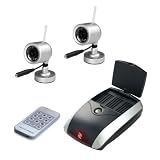 2 pack Alloyed shell Weather-proof Wireless Channel-scan CCTV Camera Surveillance System w/NightVision