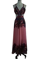 2015 Chiffon Natural   Waistline Open-Back Halter General Print Prom Dress 