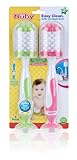 Nuby 2 Pack Easy Clean Bottle Brush with Suction Base, Colors May Vary
