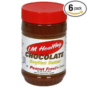 I.M. Healthy Soy Nut Butter, Chocolate, Peanut Free!, 15-Ounce Plastic Jars (Pack of 6)