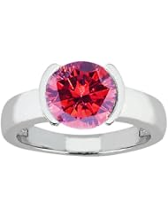 1.65 Ct Round Pink VS2/SI1 Diamond 14K White Gold Ring