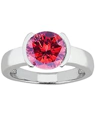 1.65 Ct Round Pink VS2/SI1 Diamond 18K White Gold Ring